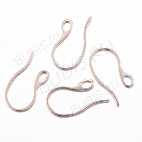 Швензы-крючки №086 плоские 22*12мм розовое золото (Хирургическая сталь) (1 пара)