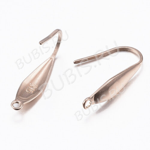 Швензы-крючки №094-RG вытянутая капля 20*4,5*0,8мм розовое золото (Хирургическая сталь) (1 пара)