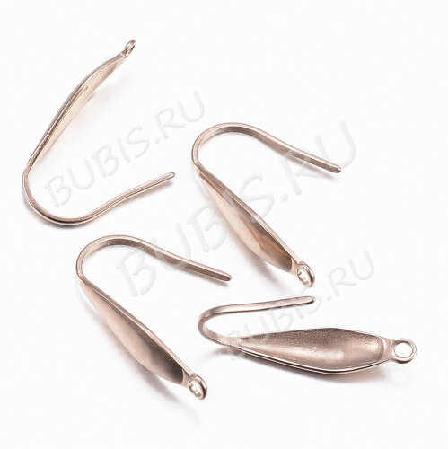 Швензы-крючки №094-RG вытянутая капля 20*4,5*0,8мм розовое золото (Хирургическая сталь) (1 пара)
