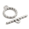 Купить 184 Тоггл округлый витой "цепочка" 18*13мм и 22*5мм цвет платины (Хирургическая сталь) с доставкой по России