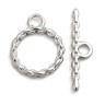 Купить 184 Тоггл округлый витой "цепочка" 18*13мм и 22*5мм цвет платины (Хирургическая сталь) с доставкой по России