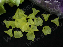 Бусина акрил Цветочек 13 воронка матовый 10*10*9мм жёлтый полупрозрачный (акрил) (20шт.)