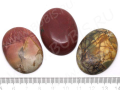 Кабошон каменный 098 Овал 40*30*7мм Яшма Пикассо (камни)