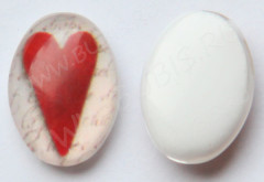 Кабошон стеклянный 12 Овал 18*13*5,8мм рисунок 12 (стекло)