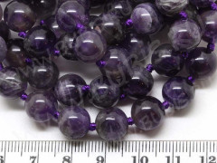 Бусина округлая 10мм Аметист бледный с молочным натуральный (камни)