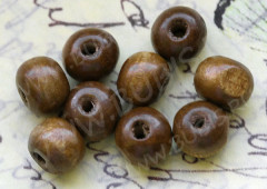 Бусина Округлая 8*6,5мм св.коричневая (дерево) (20шт.)