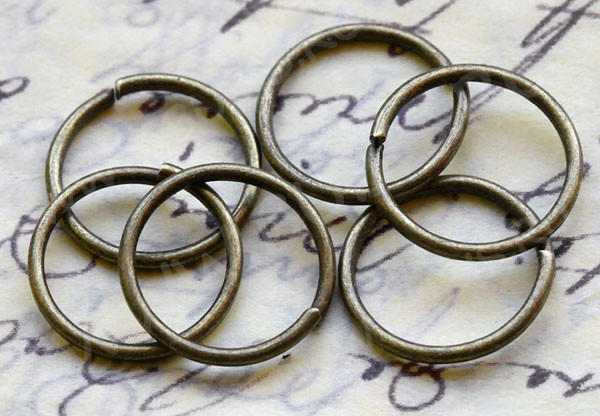 Колечки обычные 14*1,5мм античная бронза, без никеля (Iron) (20шт)