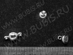 Магнитный замочек №07 с петельками овальный 11,5*6*6мм цвет платины (Brass)