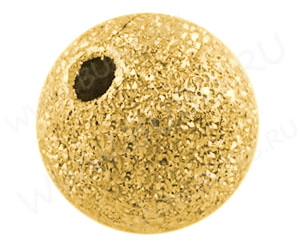 (СКИДКИ!!!) Бусина Шарик металлический "сахарный" 6мм золотистый (Brass) (10шт.)