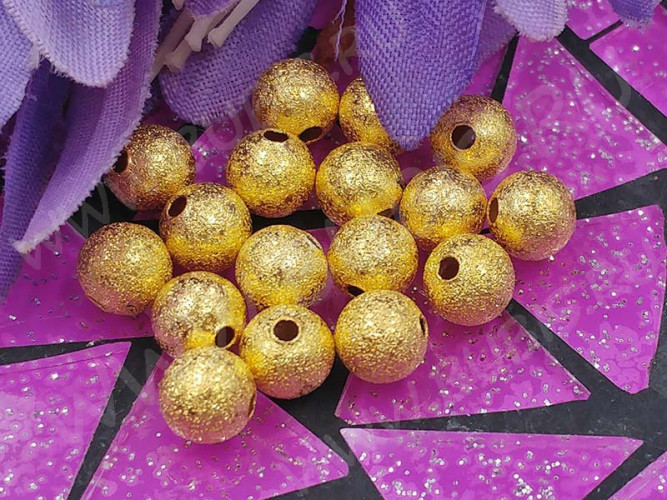 (СКИДКИ!!!) Бусина Шарик металлический "сахарный" 6мм золотистый (Brass) (10шт.)