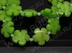 Бусина каменная Цветочек 01 20,5*20*6мм Кварцит тонир. св.зелёный (камни)