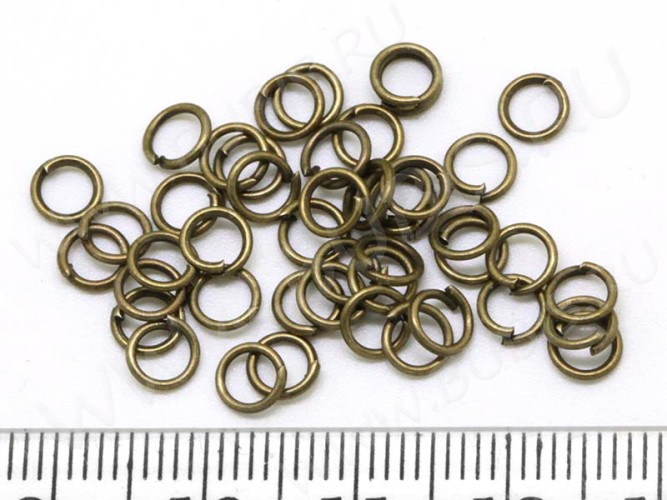Колечки обычные 5*0,7мм античная бронза (Iron) (10г.ок.230шт.)