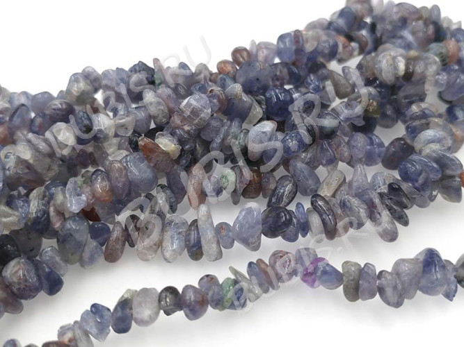 Крошка (галтовка) каменная 182 5-9мм Кианит натуральный (камни) (нить 43-45см)