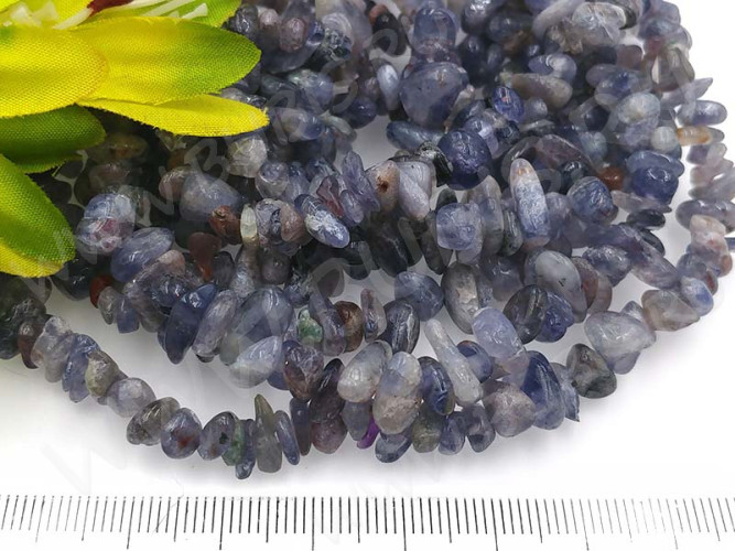Крошка (галтовка) каменная 182 5-9мм Кианит натуральный (камни) (нить 43-45см)