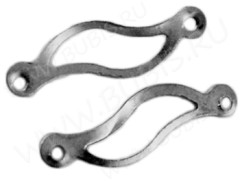 (ОПТ) 146 Коннектор на 2 нити Волна 19*6*0,5мм чёрный никель (Iron) (100шт.)