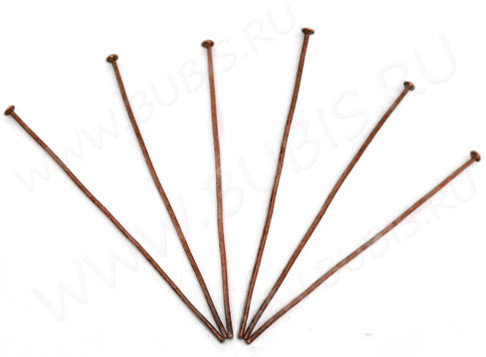 Штифт со шляпкой 45*0,7мм античная медь, без никеля (Iron) (50шт)