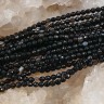 (ОПТ) Бусина округлая ГРАНЁНАЯ "каменный бисер" 2мм Агат чёрный натуральный (камни LUX) (НИТЬ) Купить (ОПТ) Бусина округлая ГРАНЁНАЯ "каменный бисер" 2мм Агат чёрный натуральный (камни LUX) (НИТЬ) с доставкой по России