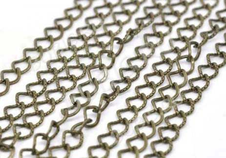 Цепочка I055 кручёная с узором звено 8,5*6,5мм античная бронза (Iron) (50см)