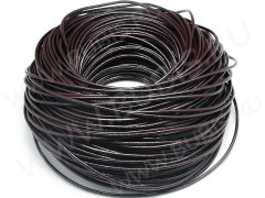 Шнур кожаный 51 воловья кожа округлый 5мм тёмно-коричневый (1м)