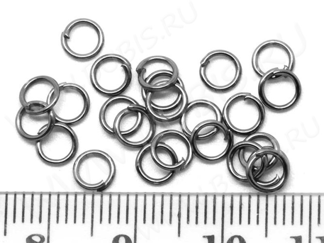 Колечки обычные 5*0,7мм чёрный никель (Iron) (10г.ок.230шт.)