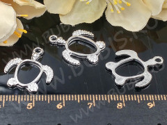 Подвеска Рамка 39 Морская черепашка 21*17,5*2мм серебристая (литьё)