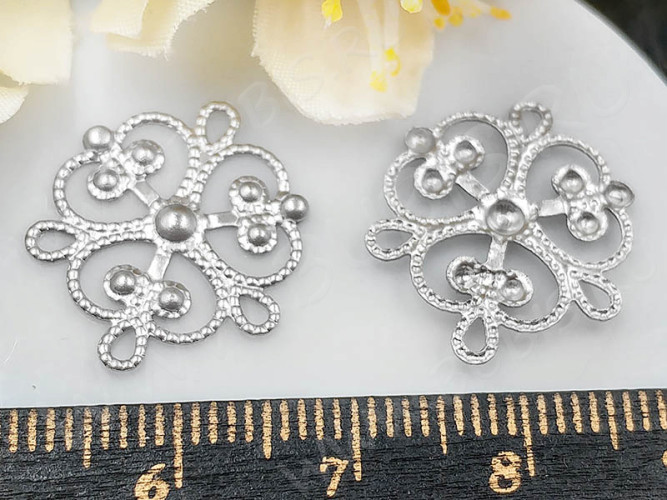 355 Коннектор 1 к 3 ажурный 19*16*1,2мм цвет платины (Хирургическая Сталь)