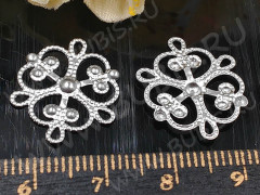 355 Коннектор 1 к 3 ажурный 19*16*1,2мм цвет платины (Хирургическая Сталь)