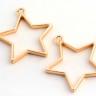 Купить Подвеска Рамка 18 Звезда 35*33,5*3,5мм матовая золотистая (литьё) с доставкой по России