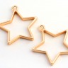 Купить Подвеска Рамка 18 Звезда 35*33,5*3,5мм матовая золотистая (литьё) с доставкой по России