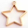 Купить Подвеска Рамка 18 Звезда 35*33,5*3,5мм матовая золотистая (литьё) с доставкой по России