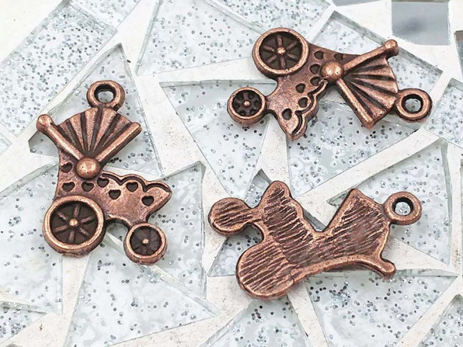 Подвеска Коляска 02 19*12*2мм античная медь (литьё)