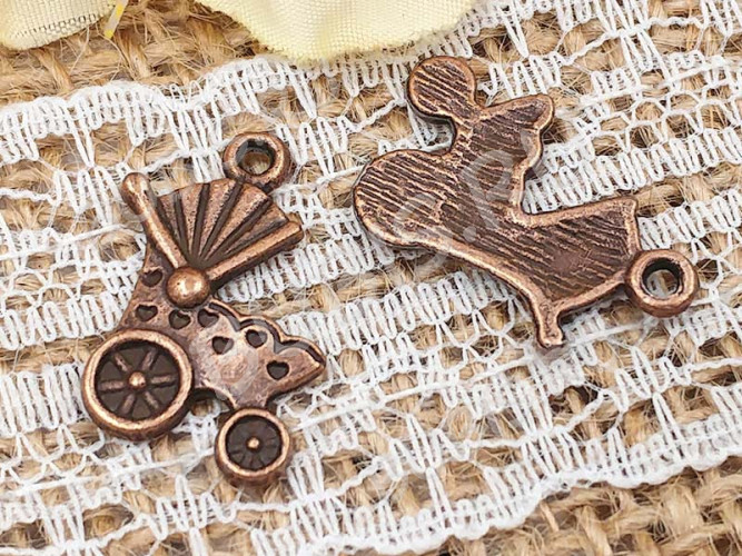 Подвеска Коляска 02 19*12*2мм античная медь (литьё)