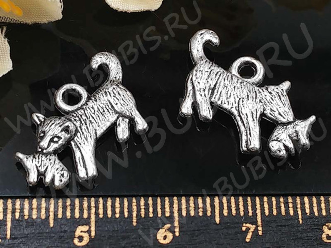 Подвеска Волк 01 3D 21*11,5*4мм античное серебро (литьё)