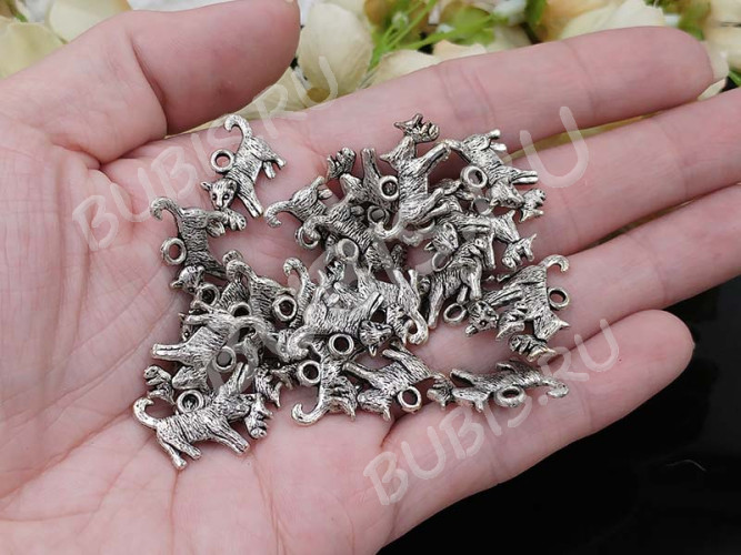 Подвеска Волк 01 3D 21*11,5*4мм античное серебро (литьё)