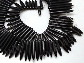 (ОПТ) Бусина каменная Клык 25 Говлит синт. 19-48*4,8мм МИКС размеров (камни)(НИТЬ)