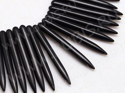 (ОПТ) Бусина каменная Клык 25 Говлит синт. 19-48*4,8мм МИКС размеров (камни)(НИТЬ)