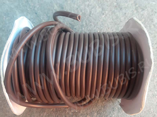 Полиуретановый шнур 15 4мм ПОЛЫЙ (2мм) коричневый глянцевый (1м)