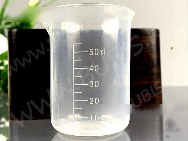 Стаканчик мерный 02 с носиком для работы со смолой 55мл 62*52мм (инструменты для бижутерии)