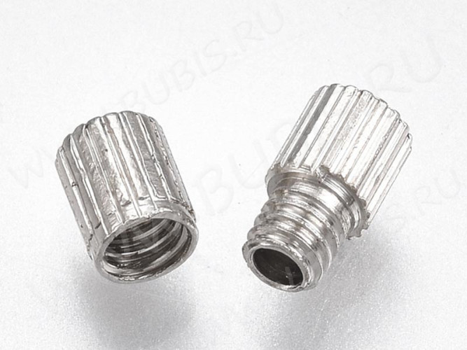 Замочек винтовой 14 без петелек 7*3мм цвет платины (Iron) (10шт)