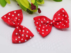 Декоративный элемент 058 Бантик в горошек 40*25*5мм красный (ткань) (декоративные элементы)