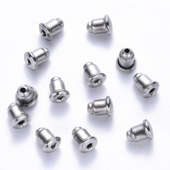 Зажимы для пуссет(гвоздиков) и швенз №26 заглушки 5,5*4,5мм цвет платины (Хирургическая сталь) (10 пар)