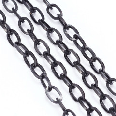 Цепочка S17-B  Ювелирная сталь 6,7*3,8мм чёрная (Хирургическая сталь) (50см)
