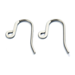 Швензы-крючки №119 с уплощением 24*14мм цвет платины (Хирургическая сталь)(1 пара)