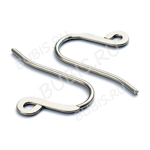 Швензы-крючки №119 с уплощением 24*14мм цвет платины (Хирургическая сталь)(1 пара)