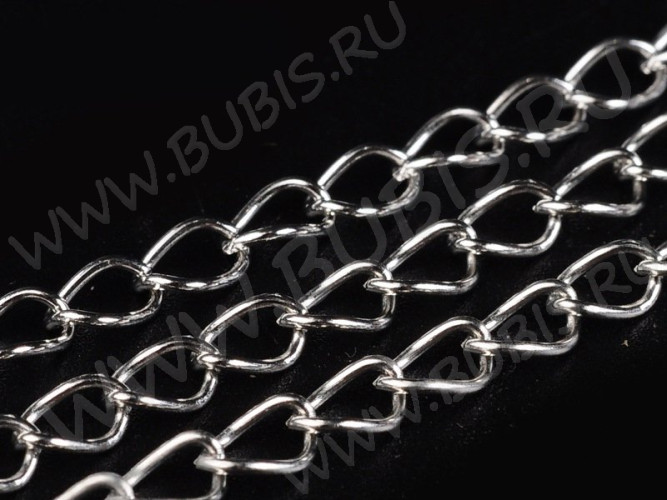 Цепочка I034 простая кручёная звено 5*3мм цвет платины (Iron) (50см)