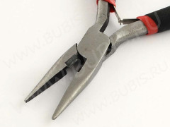 Тонкогубцы (утконосы короткие) 13 без бороздок с кусачками 125мм (инструменты для бижутерии)