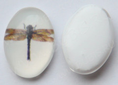 Кабошон стеклянный 12 Овал 18*13*5,8мм рисунок 13 (стекло)