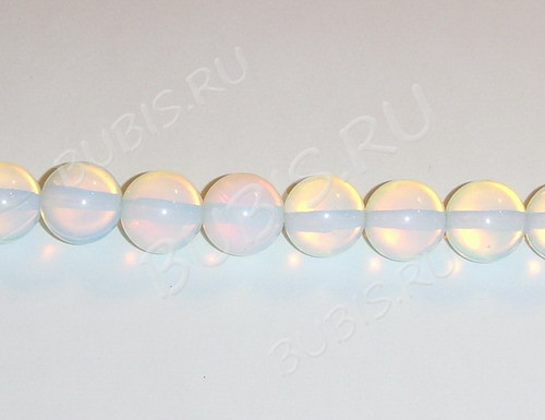 Бусина округлая 10мм Лунный камень синт. (Опалит) (камни)