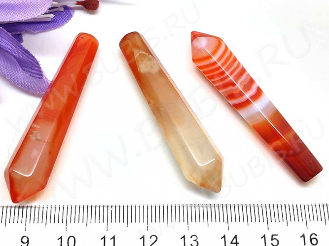 Кулон 0867 Кристалл для обвязки 50*12*11мм Карнелиан (камни)