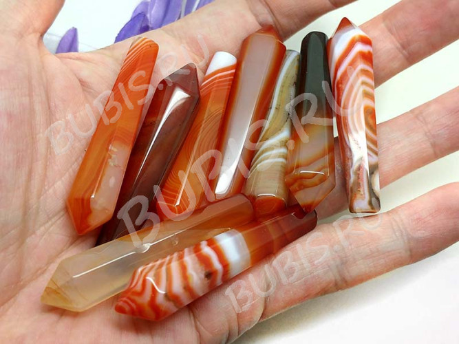 Кулон 0867 Кристалл для обвязки 50*12*11мм Карнелиан (камни)